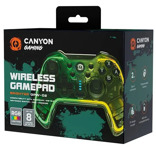 Геймпад Canyon Brighter GPW-02 BT+Dongle Wireless Crystal (CND-GPW02) - фото 5