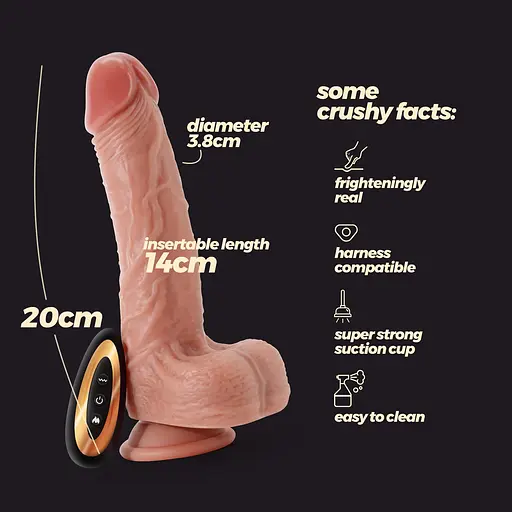 Вібратор Crushious Inviktus Vibe 7.5" 20 см (тілесний) - фото 12