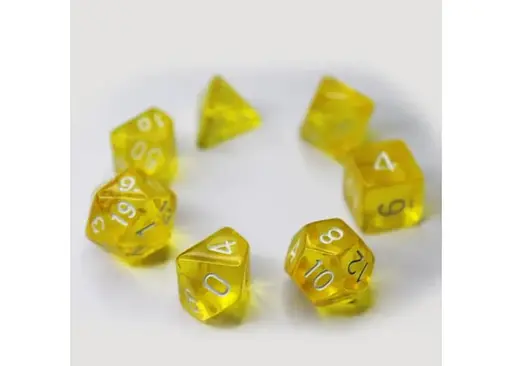 Набір кубиків Transparent 7 Dice Set - Yellow , 7 шт. (g7dtran04) - фото 2