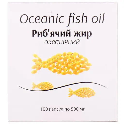 Дієтична добавка Риб'ячий жир океанічний 500 мг 100 капсул (10 блистерів х 10 шт.) - фото 1