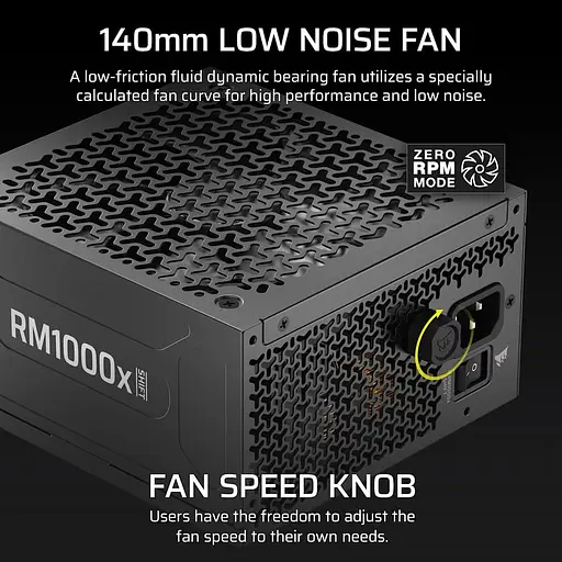 Блок питания Corsair RM1000x 1000W ATX 3.1 80+ Gold (CP-9020300-EU) - фото 3