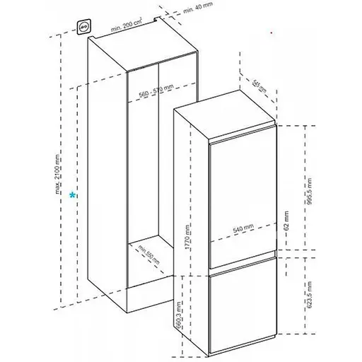 Холодильник із морозильною камерою Interline RDS 570 MOZ NA+ - фото 2