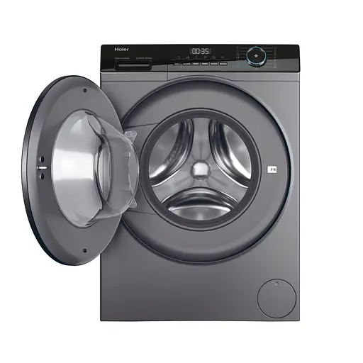 Стиральная машина Haier фронтальная 9 кг 1400 A+++ 60 см дисплей пара инвертор люк черный прямой привод серебристый - фото 2