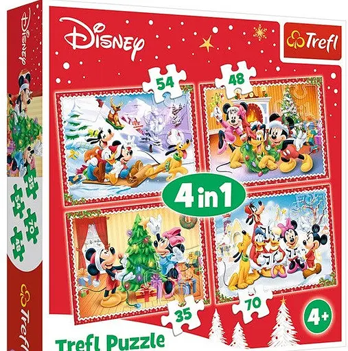 Набор Пазлы - (4в1) - "Время рождества" / Дисней: Микки - фото 1
