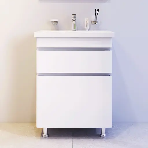 Тумба з умивальником AM.PM Hit підлогова 60 см білий M93A-FSX0602-WC0602WG38 Білий - фото 2