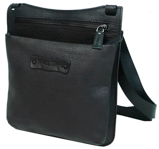 Мужская наплечная сумка из натуральной кожи черная Mykhail Ikhtyar sum0028770 - фото 3