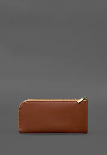 Кожаный портмоне-купюрник на молнии 14.1 светло-коричневый - фото 11