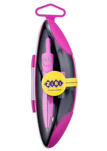 Циркуль Start Neon, у твердому футлярі, із запасним грифелем, рожевий, Kids Line