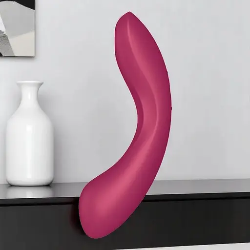 Вакуумний стимулятор із вібрацією Satisfyer Curvy Trinity 1 Red іграшка 3 в 1 - фото 2