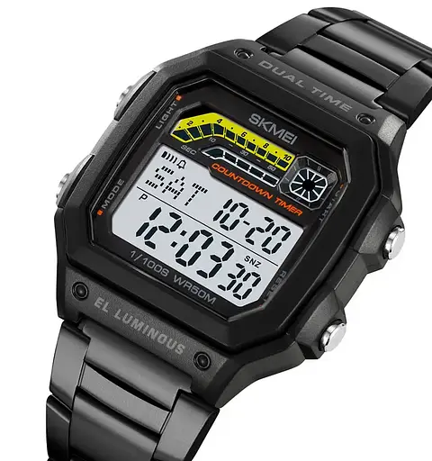 Часы мужские наручные металлические Skmei 2307 (Черный) - фото 2