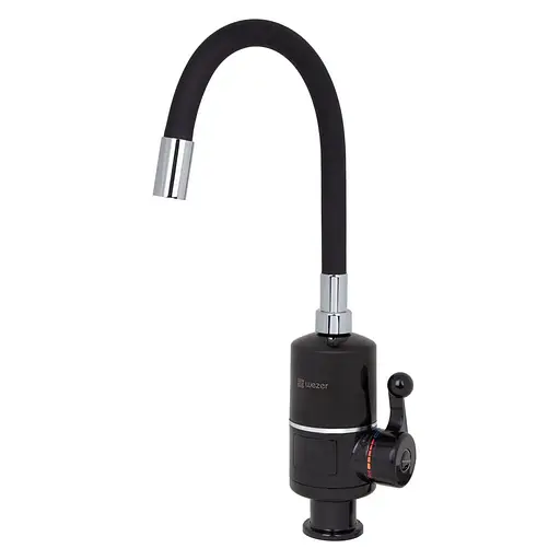 Проточный водонагреватель для кухни гибкий излив датчик температуры 3,0 кВт черный Wezer SDR-G05T-Black - фото 2