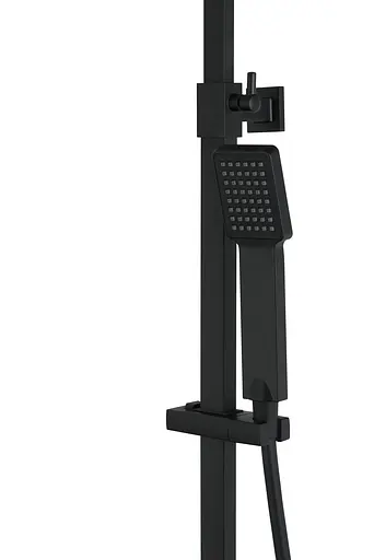 Душова система Corsan Ango black mat з термостатом CMN019, Чорний матовий - фото 6