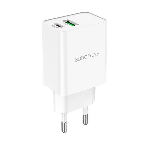 Блок живлення Адаптер мережевий Borofone Resource charger BA69A 2 виходи 20W білий - фото 2