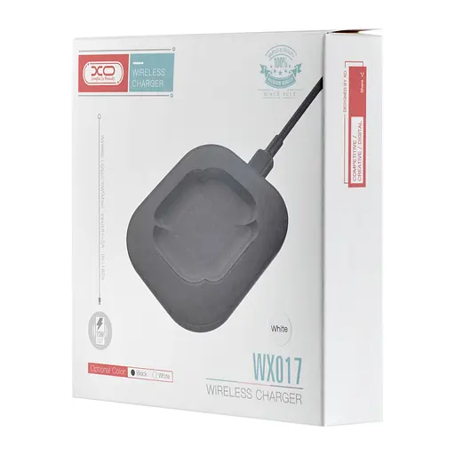 Бездротовий зарядний пристрій XO WX017 10W wireless fast charger Білий - фото 2
