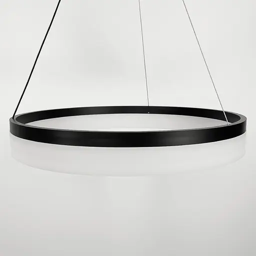 Сучасна кільцева люстра в чорному каркасі у 3-х розмірах | Арт. YO 18 BK | Line F - фото 6