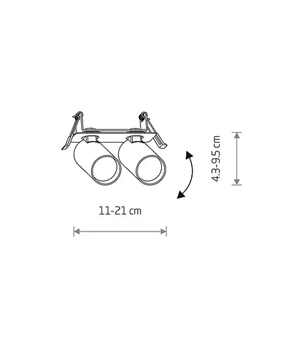Світильник поворотний, спот Nowodvorski 11442 Fourty Surface II GU10 2x10W IP20 Чорний - фото 2