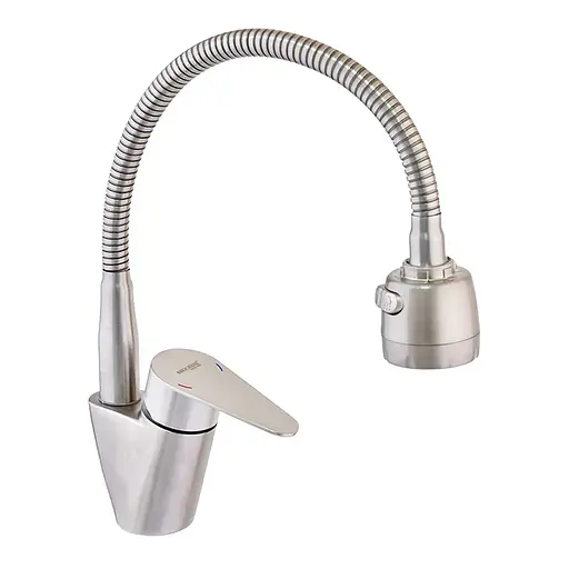 Смеситель для кухни Mixxus Neo-011 с гибким изливом MI6235 Нержавеющая сталь - фото 1