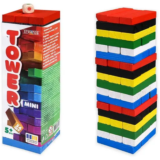 Настільна гра Strateg TOWER MINI 31064 54 бруска кубик - фото 1