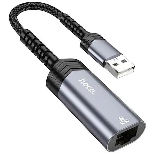 Кабель перехідник Hoco UA26 USB ethernet adapter 100 Mbps - фото 1