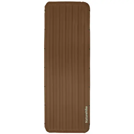 Матрас туристический надувной одноместный Naturehike CNK2450WS034, 198х68х9.5 см, коричневый, для кемпинга с мешком для надува.