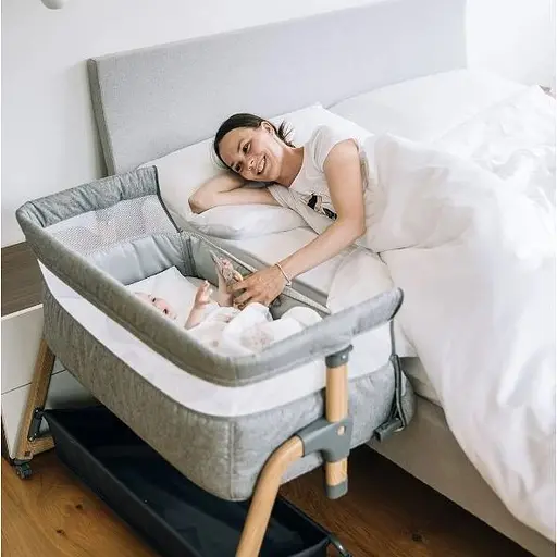 Кроватка для ребенка приставная FreeOn Bliss, grey - фото 3