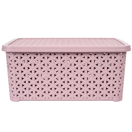 Уценка. Корзина Diomedea с крышкой 29.7x19.6x13 см 6 л пудровая (К12-805)  - фото 2