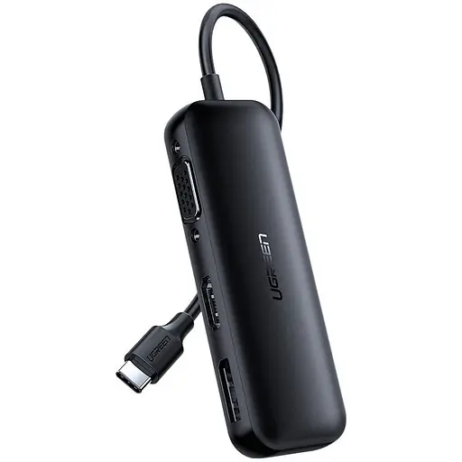 Переходник Ugreen USB 2.0 Type-C VGA V1.2 /HDMI V2.0b/DP V1.2a CM260 Черный