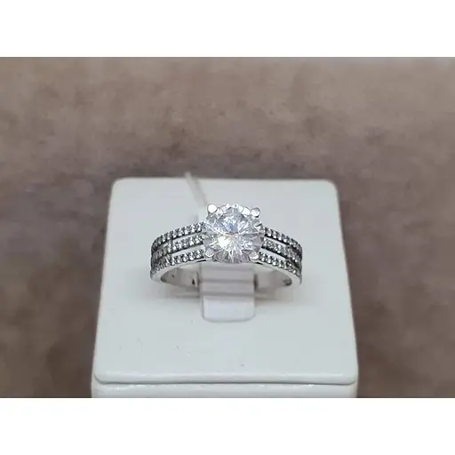 Срібне кільце Агні ФРЕЗІЯ з фіанітами. 1008/1Р-CZ 19 - фото 4