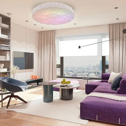 Світлодіодній накладний світильник Feron AL6030 GRAND COLOR 60Вт з RGB білий - фото 2