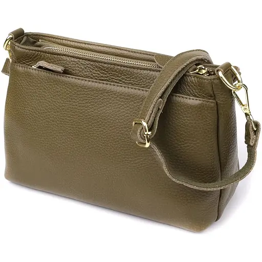 Кожаная сумка Vintage с плотным дном для женщин 27х16х11 см sum0027630 - фото 1