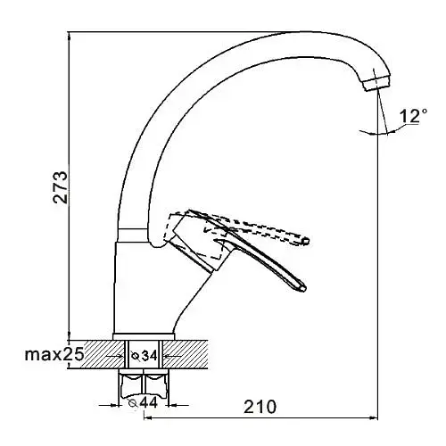 Смеситель для кухни Zegor DYU4-A180 однорычажный Хром 30412 - фото 2