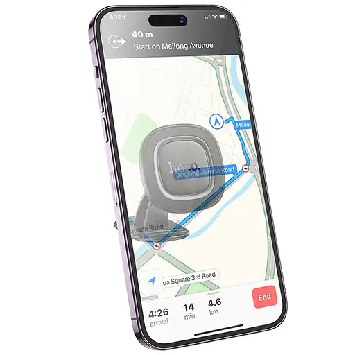 Автотримач Hoco H73 Crown magnetic (center console) Black / Metal gray - фото 2