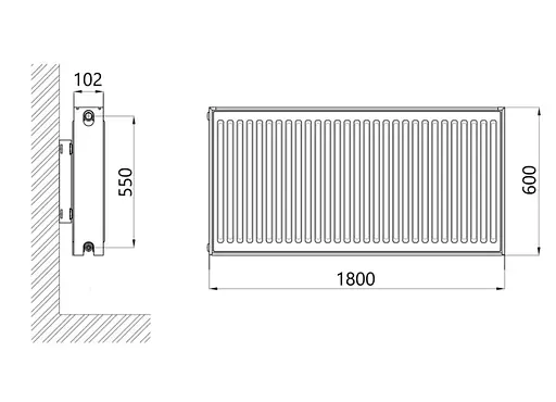 Радіатор сталевий Thermo Alliance IMAS 22 тип 600x1800 мм бічне підключення (TAI226001800K) - фото 2