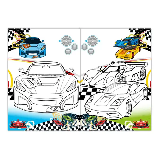 Детская раскраска "Автогонки" Апельсин РМ-77-01 с маской - фото 2