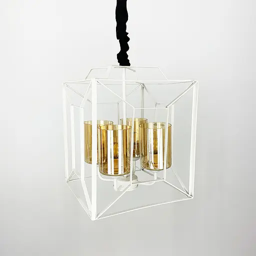 Люстра Лофт у білому корпусі форми куба Line.F 11895/4 WH - фото 1