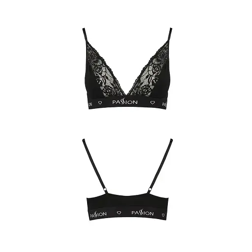 Эластичный топ с кружевом Passion TOP black L - фото 6