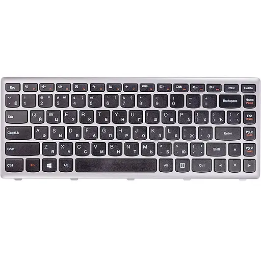 Клавиатура для ноутбука LENOVO Z410, G400 черный, серый фрейм