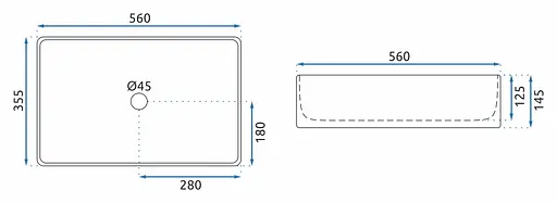 Умивальник Rea Berta 55 накладний білий REA-U5055, Білий - фото 6