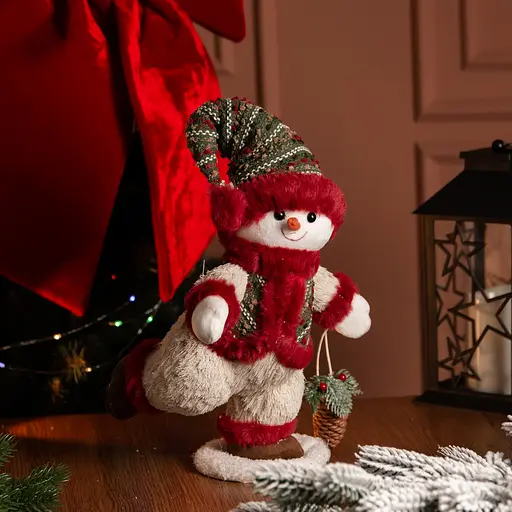 Новорічна фігурка Сніговик з шишкою 26×21×38 (см) новорічний декор Yiwu CR-4-15