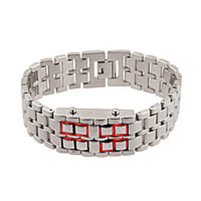 Часы-браслет Led Watch Iron Samurai Серебристый с красными светодиодами (IBW012SR) - фото 3