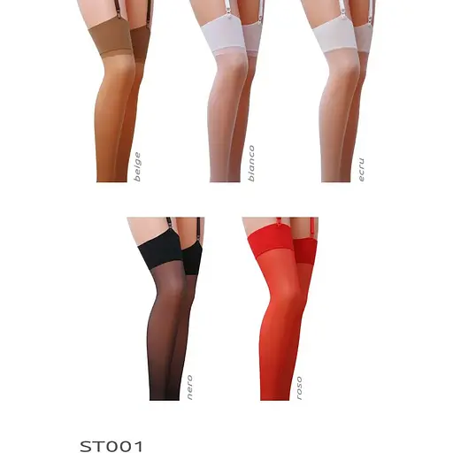 Класичні панчохи під пояс із широкою гумкою Passion ST001 1/2 roso - фото 2