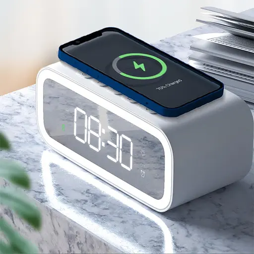 БЗП WIWU Wi-W015 2 in 1 Time Wireless Charger White - фото 7
