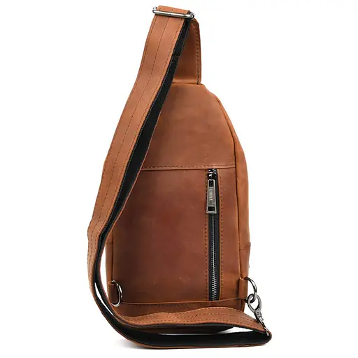 Модный рюкзак слинг на одну шлейку коньячный TARWA 17х7х33.5 см sum0028452 - фото 4