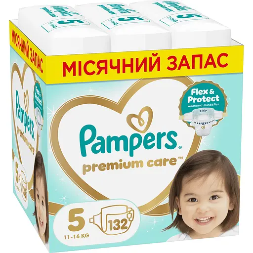 Подгузники Pampers Premium Care Размер 5 (11-16 кг) 132 шт. - фото 1