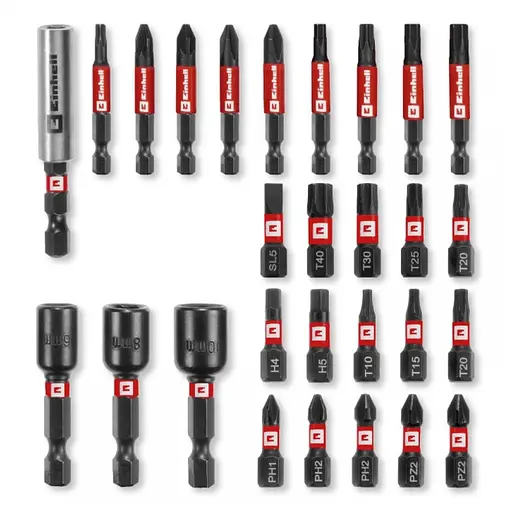 Набір біт Einhell біт і головок, 1/4", 28шт, кейс (108703) - фото 3