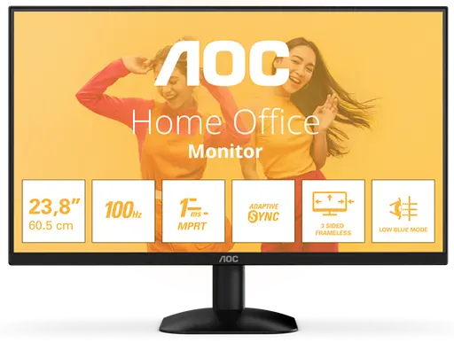 Монiтор 23.8" AOC 24B35HM2 Black