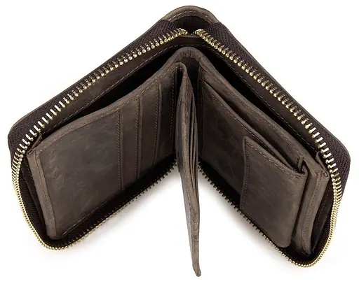 Мужской кожаный кошелек Vintage 10х11.5 см acs0015368 - фото 4