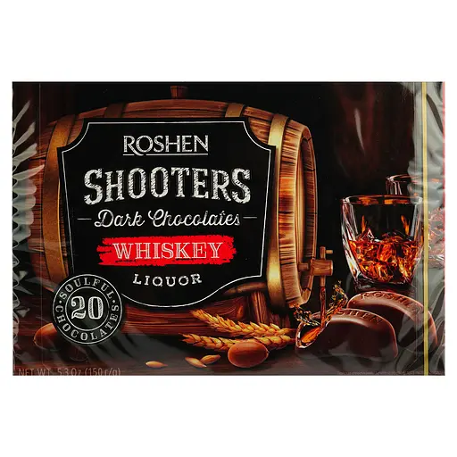 Цукерки Roshen Shooters Whiskey шоколадні, 150 г (876115)