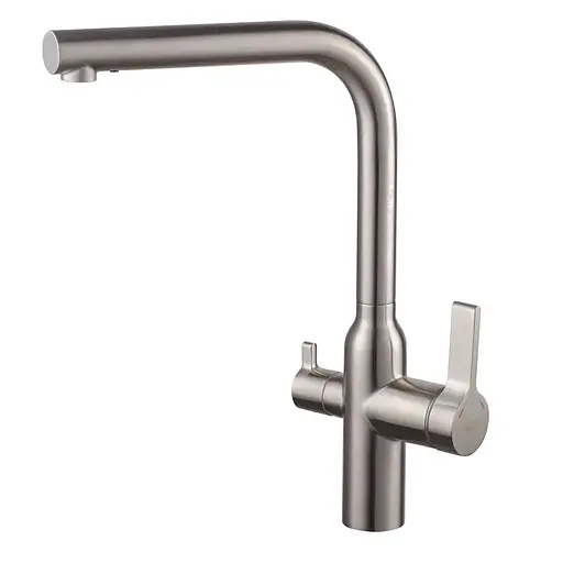 Смеситель для кухни на две воды Koer KI-72020-02 KR4797 Нержавеющая сталь - фото 1