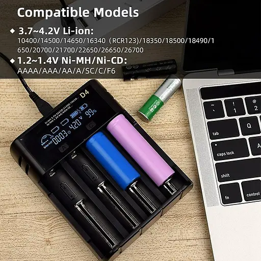 Зарядний пристрій для 4 акумуляторів ESSAGER Battery Charger with LED Indicator For 4 Display - фото 5